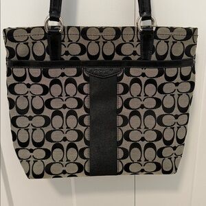 Coach Women’s Bag. Black and Gray. 13”w x 11”h x 3.5”d